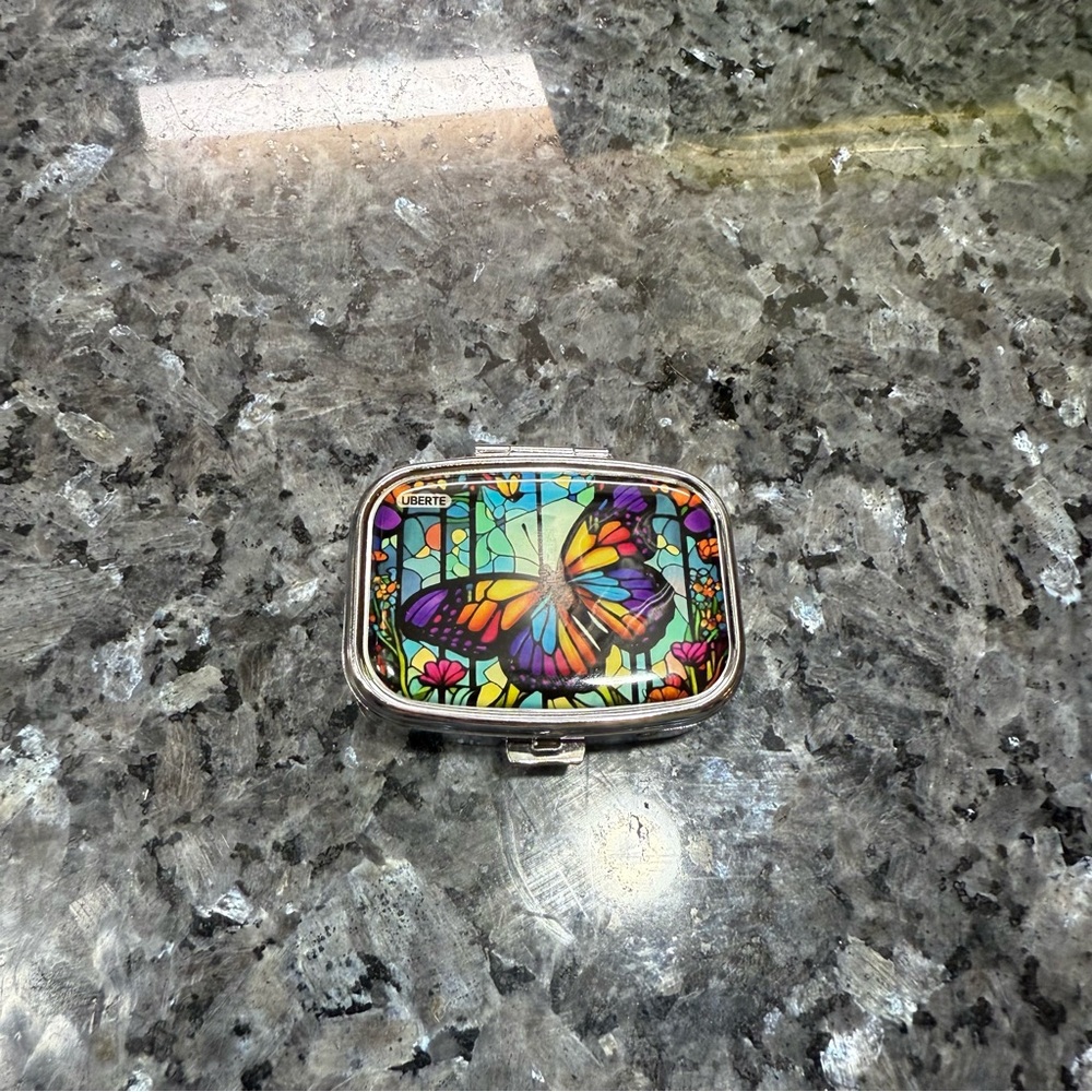 NWOT Colorful Butterfly Pill Case #4 - Picture 5 of 7